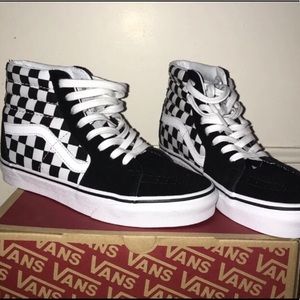 hightop checkered vans
